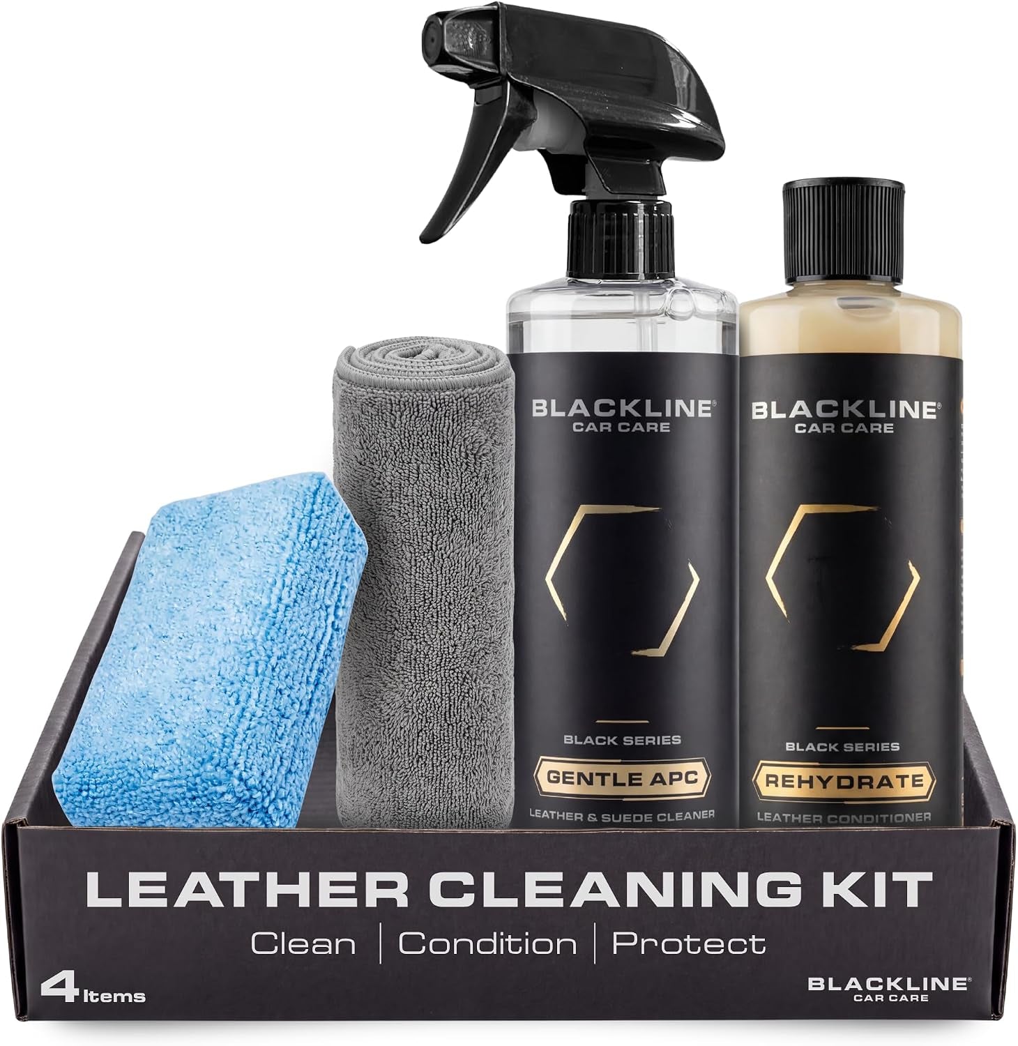 Leather Cleaner & Conditioner Kit + Towel & Applicator, 4-Piece
