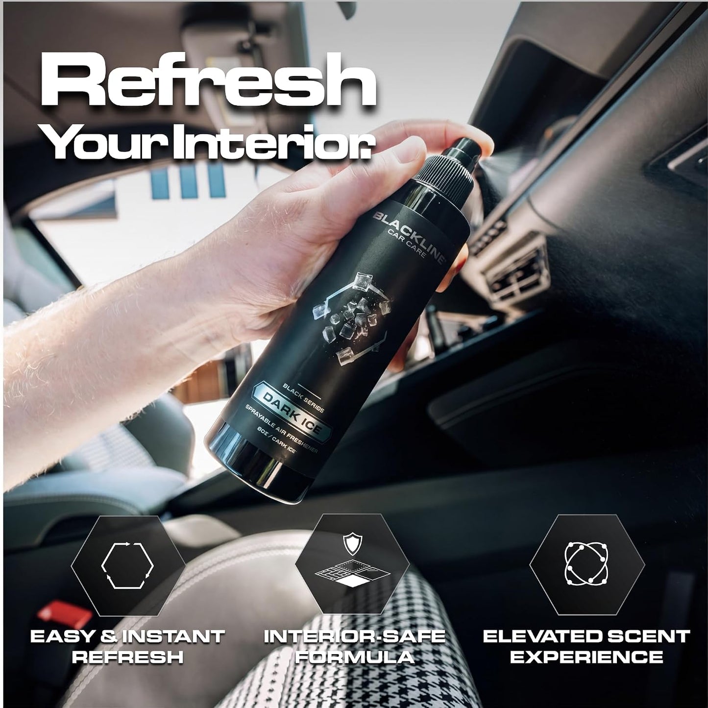 Dark Ice Car Air Freshener Spray - Cool, Bold Odor Eliminator