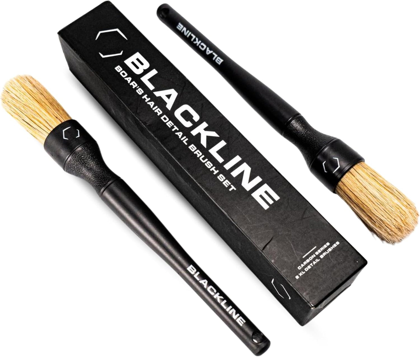 Car Detailing Brush Set, 2 Pack - Boars Hair Bristles, Interior