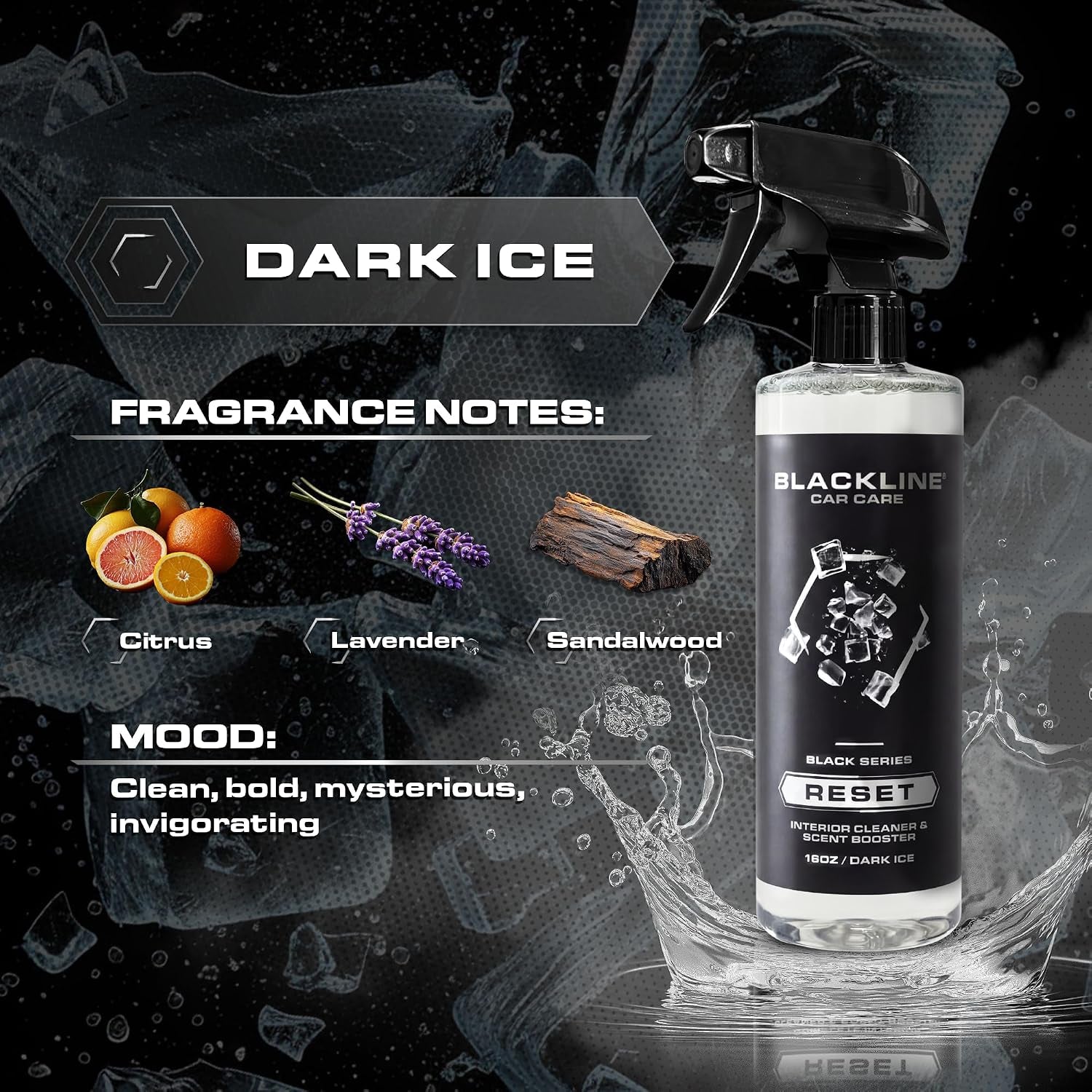 Reset Interior Car Cleaner & Deodorizer Spray - Dark Ice
