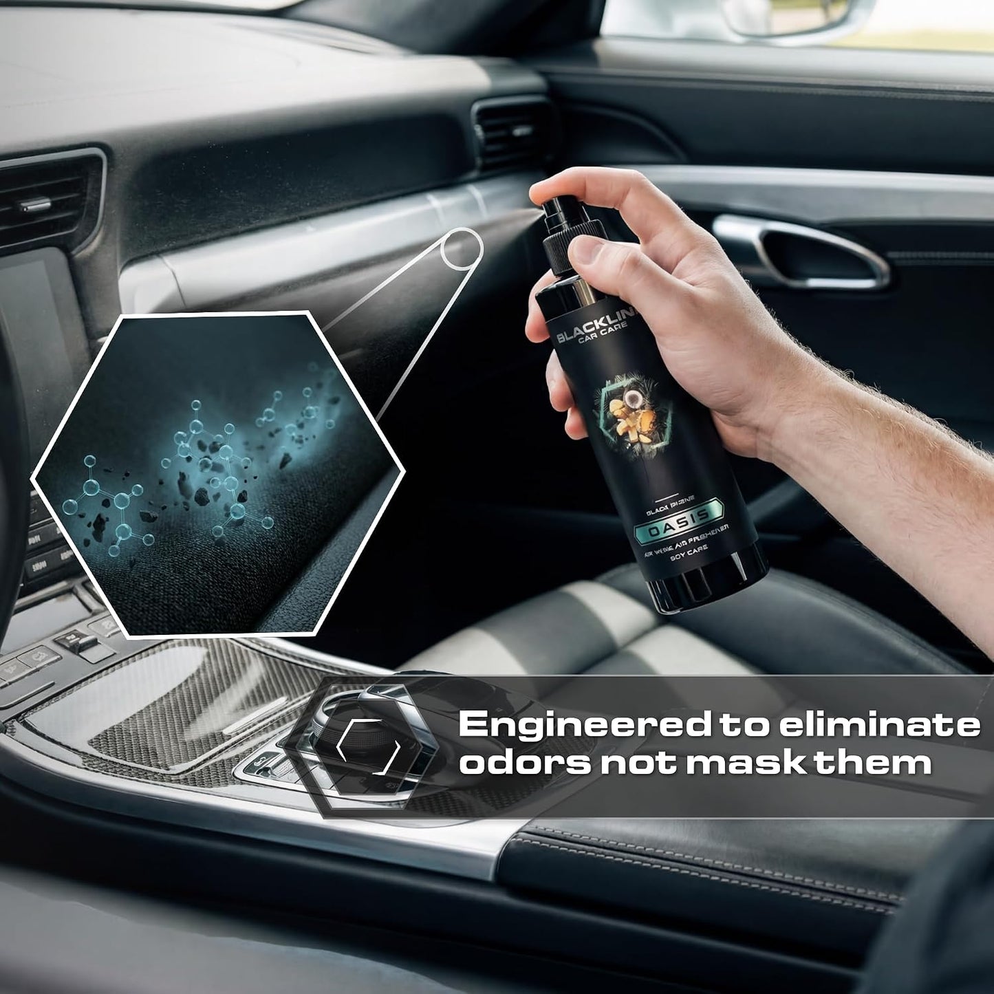 Leather Car Air Freshener Spray - Cool, Bold Odor Eliminator
