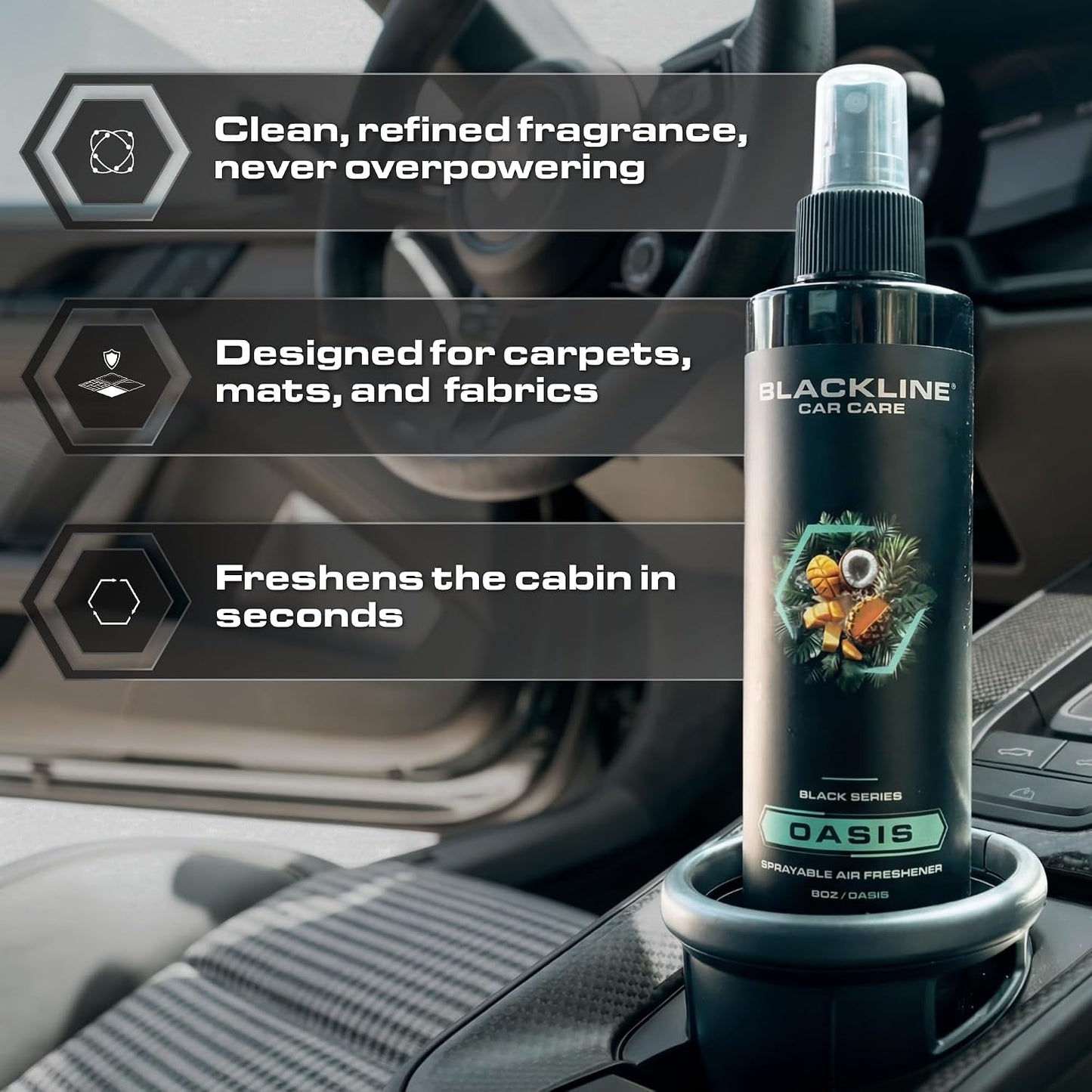 Leather Car Air Freshener Spray - Cool, Bold Odor Eliminator