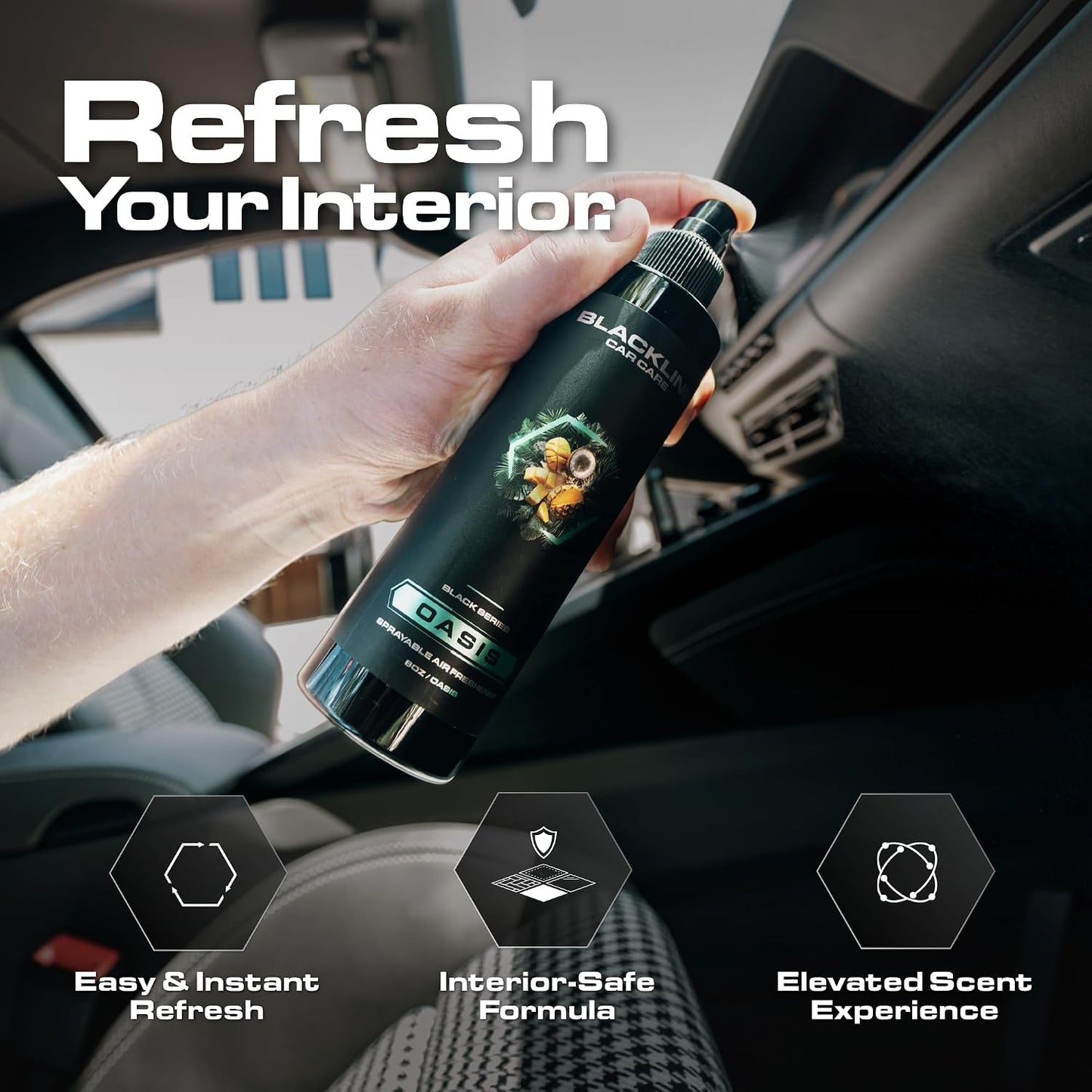 Leather Car Air Freshener Spray - Cool, Bold Odor Eliminator