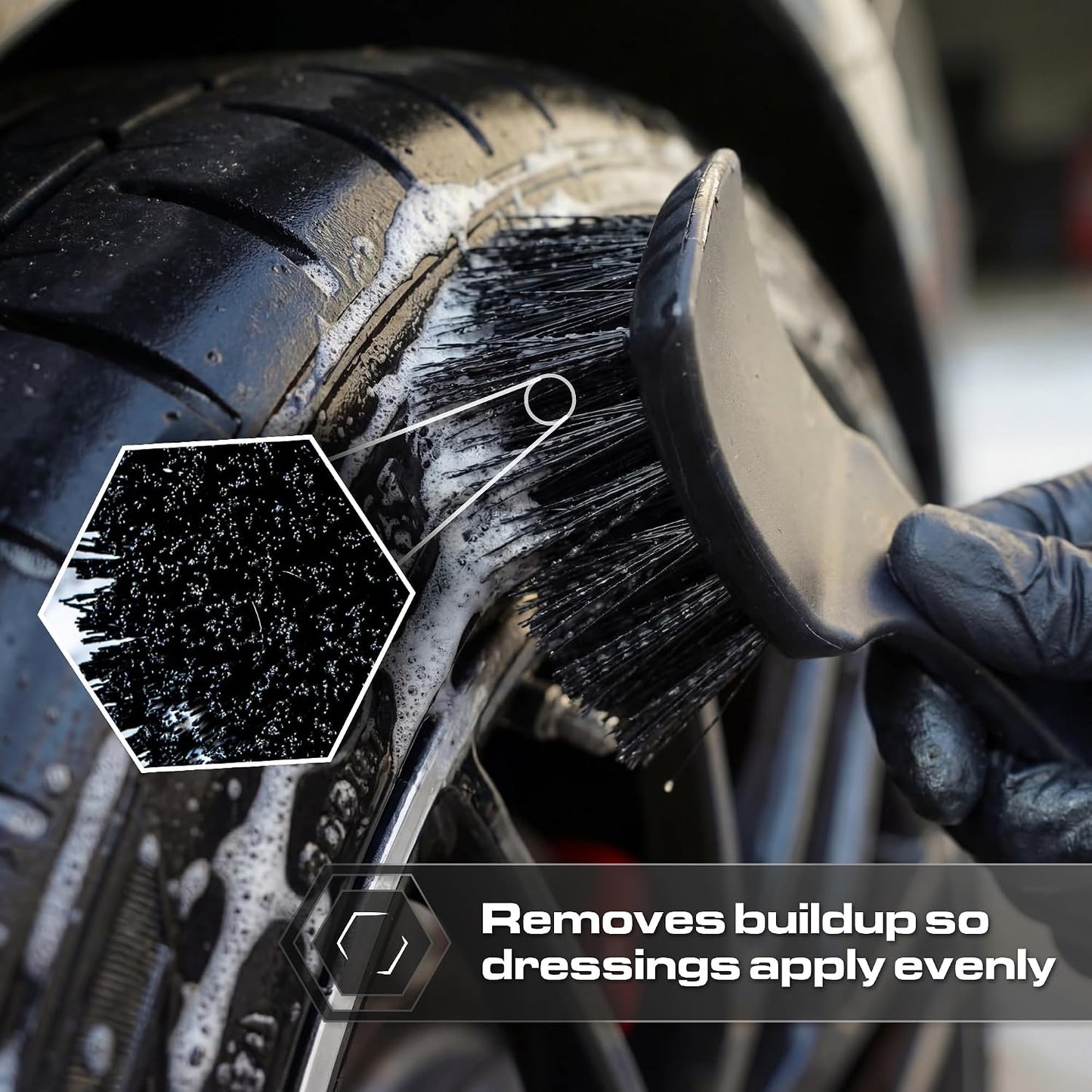 Stiff Bristle Tire Brush - Heavy-Duty Deep Clean for Tires & Mats