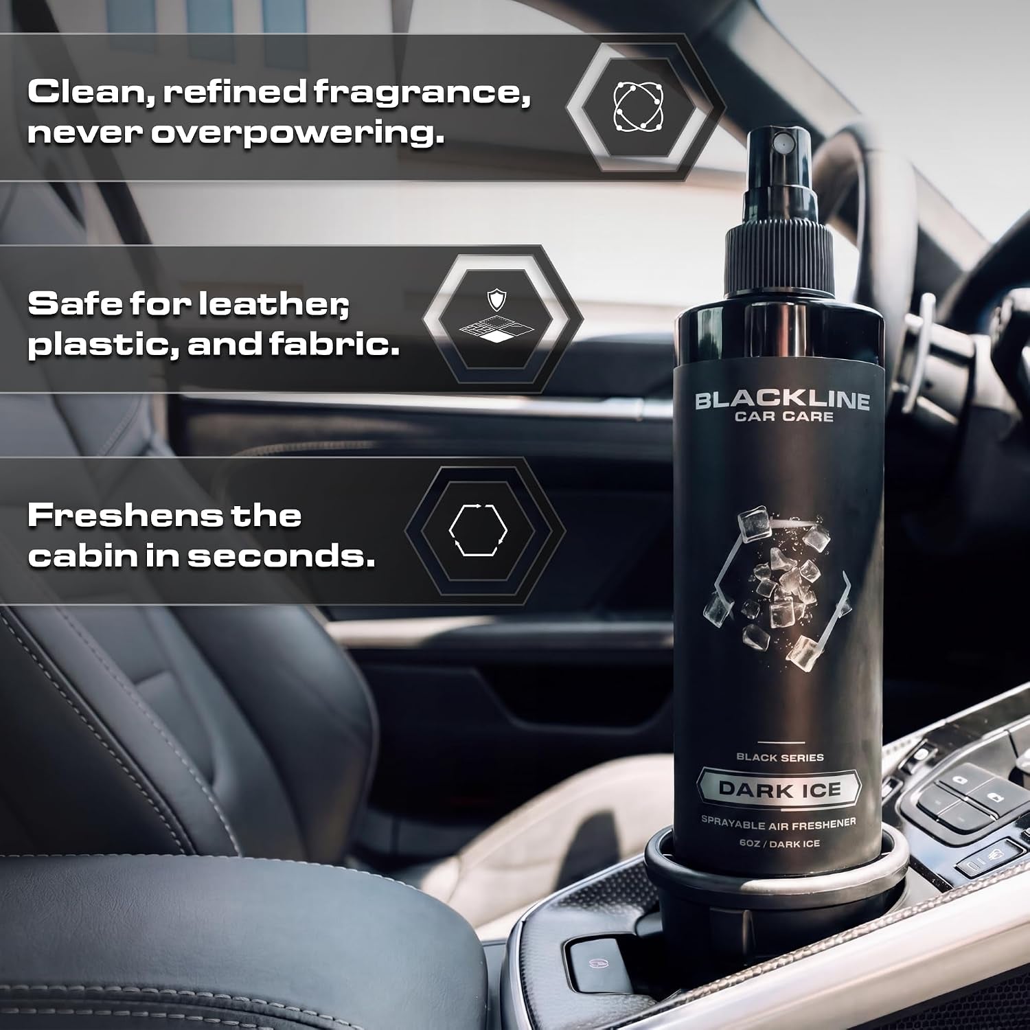 Dark Ice Car Air Freshener Spray - Cool, Bold Odor Eliminator
